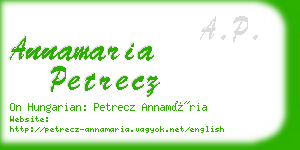 annamaria petrecz business card